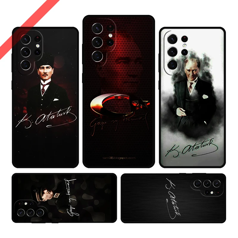 Mustafa Kemal Ataturk Signature Phone Case For Samsung Galaxy S20 FE S21 S10 S23 Plus S24 S22 Ultra Note20 Note10 S9 S8 Cover