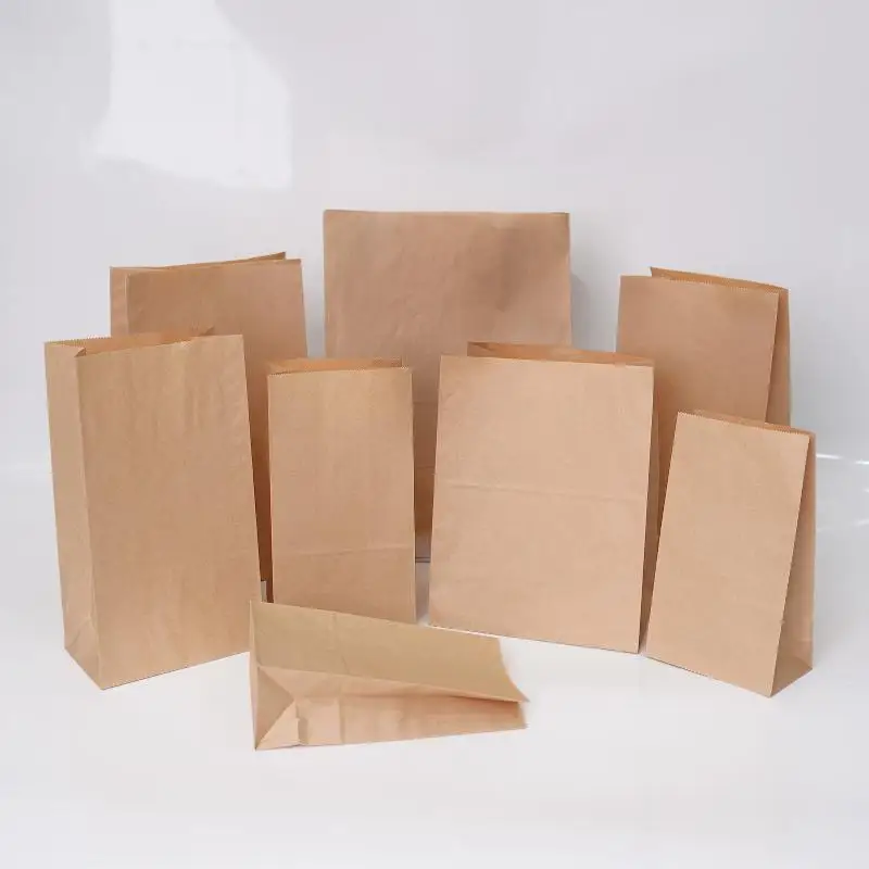 10 Stück Kraftpapiertüten mit Stabilem Quadratischem Boden in Verschiedenen Größen für Lebensmittel – Detail 6