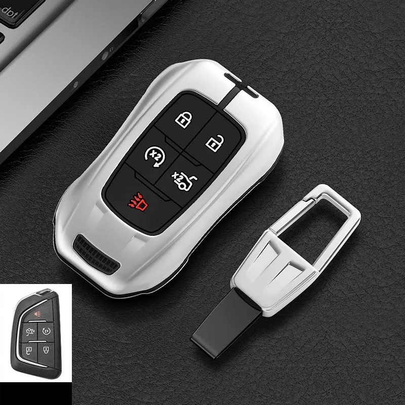 SportsCar Model Zinc Alloy Remote Key Case Full Cover For Cadillac 4/5 Buttons XT4 XT5 XT6 CT5 CT4 Car Accessories With Keychain