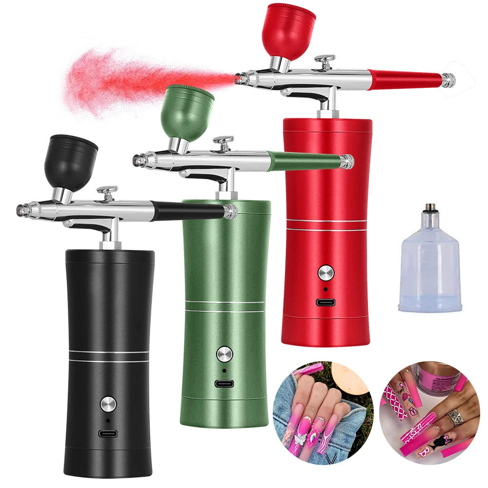 Airbrush Prego com Compressor Airbrush Portátil para Unhas Pintura de Bolo Art Paint Air Brush Kit