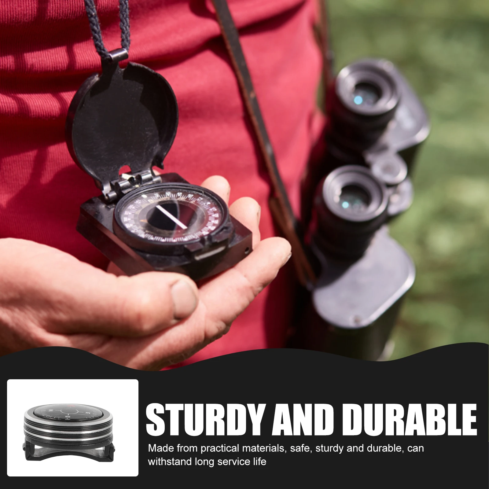 

2 Pcs Removable Watch Compass Hand Held Automobile Small Boat Mini Keychain Aluminum Alloy Hiking Travel