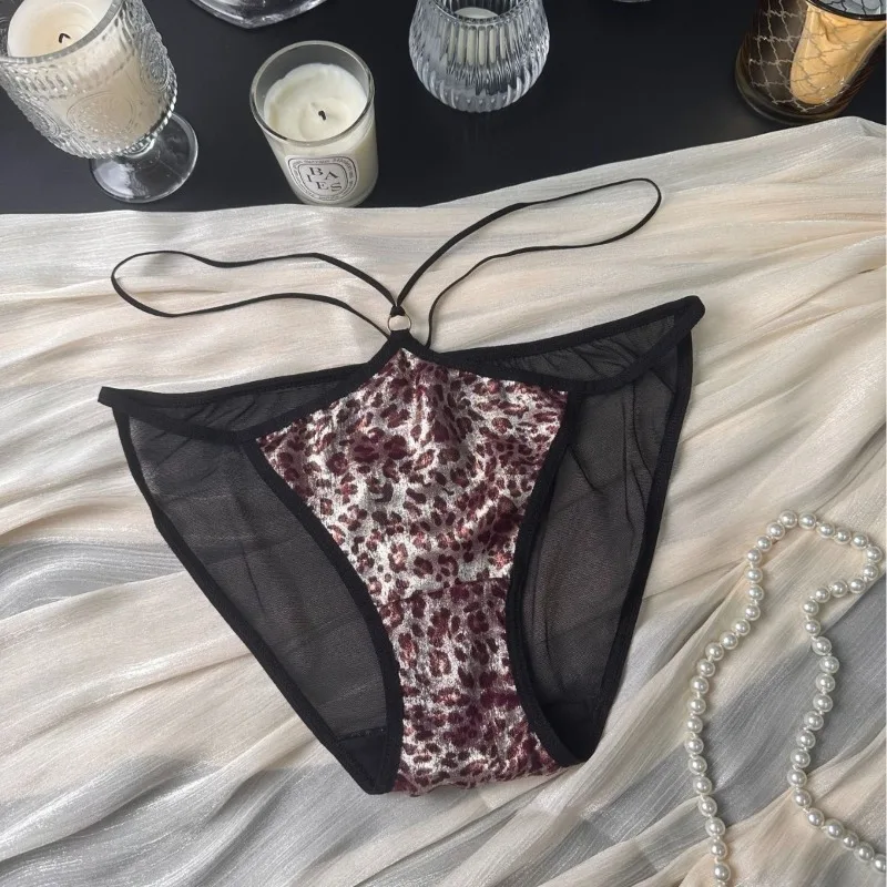 SP & CITY тонкая сетка с леопардовым принтом, сексуальное женское нижнее белье с низкой талией, дышащие бесшовные перспективные трусики, хлопковые кружевные трусы с промежностью