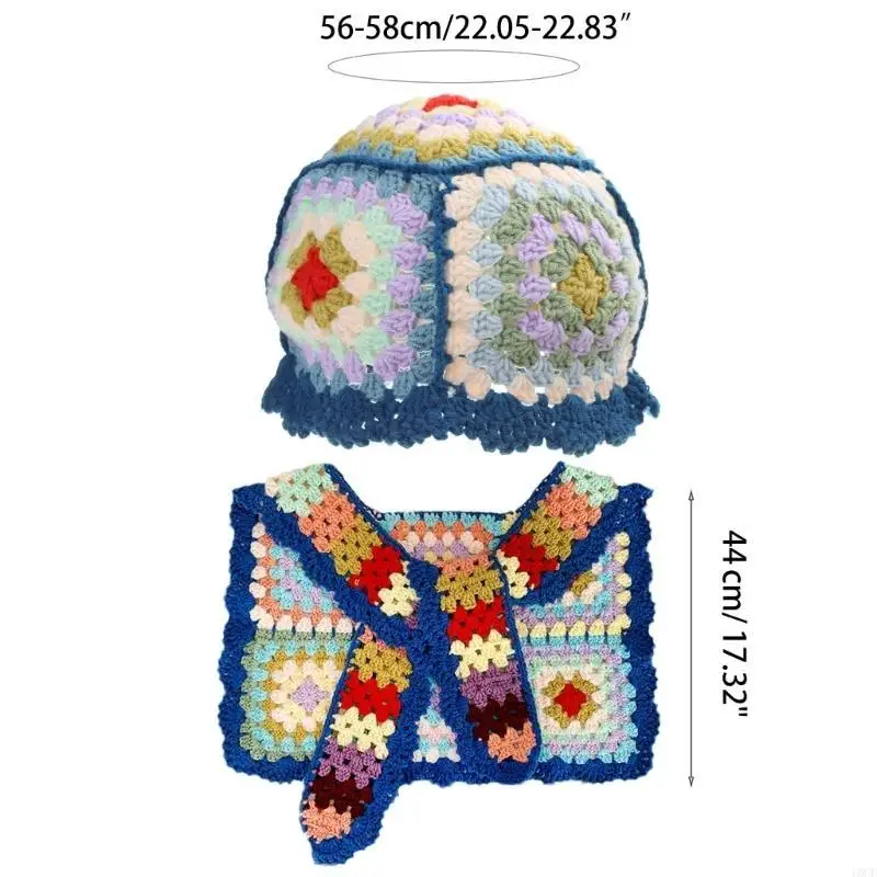 Topi Rajut Bunga Topi Rajut Selendang untuk Wanita Topi Bordir Musim Panas Topi Nelayan Bunga Kerai untuk untuk