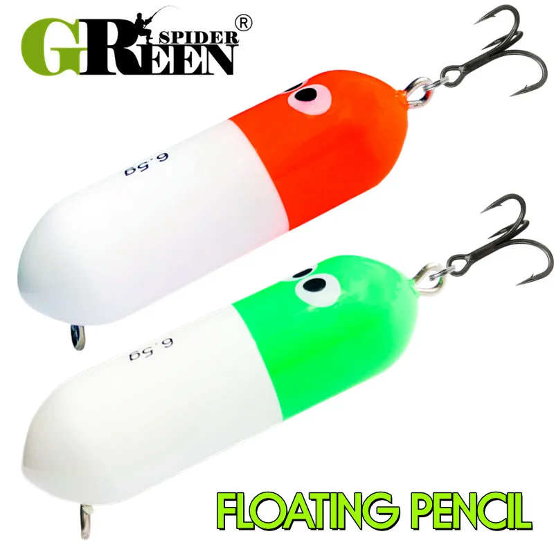 GREENSPIDER Topwater Bleistift 3,5mm/3,5g 50mm/6,5g Holz Angeln Köder Harte Künstliche Köder neu Kommen Fisch Köder Wobbler Pesca