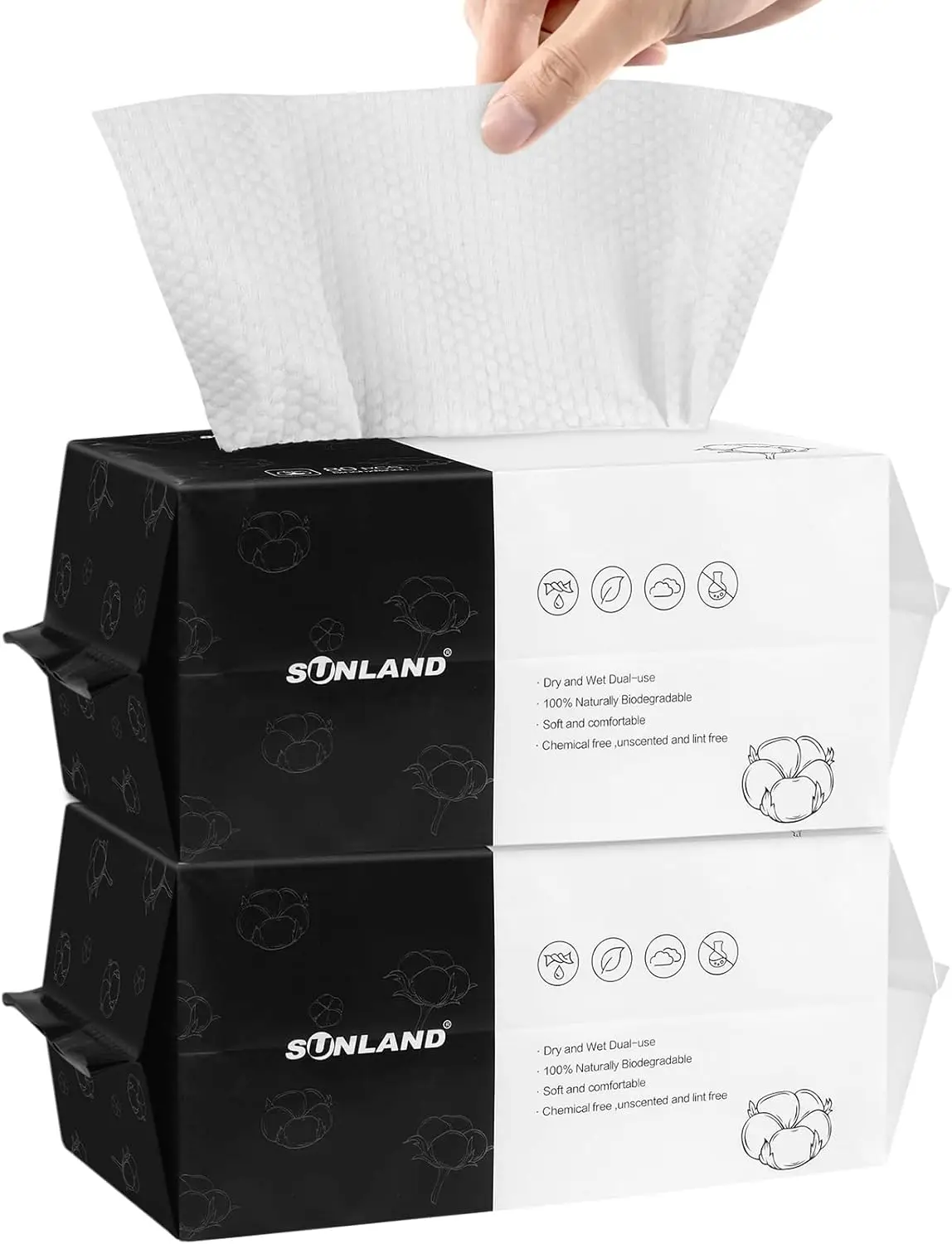 

Одноразовые салфетки для лица для чувствительной кожи, салфетки для снятия макияжа, мягкие и безворсовые, 160 штук, 2 упаковки