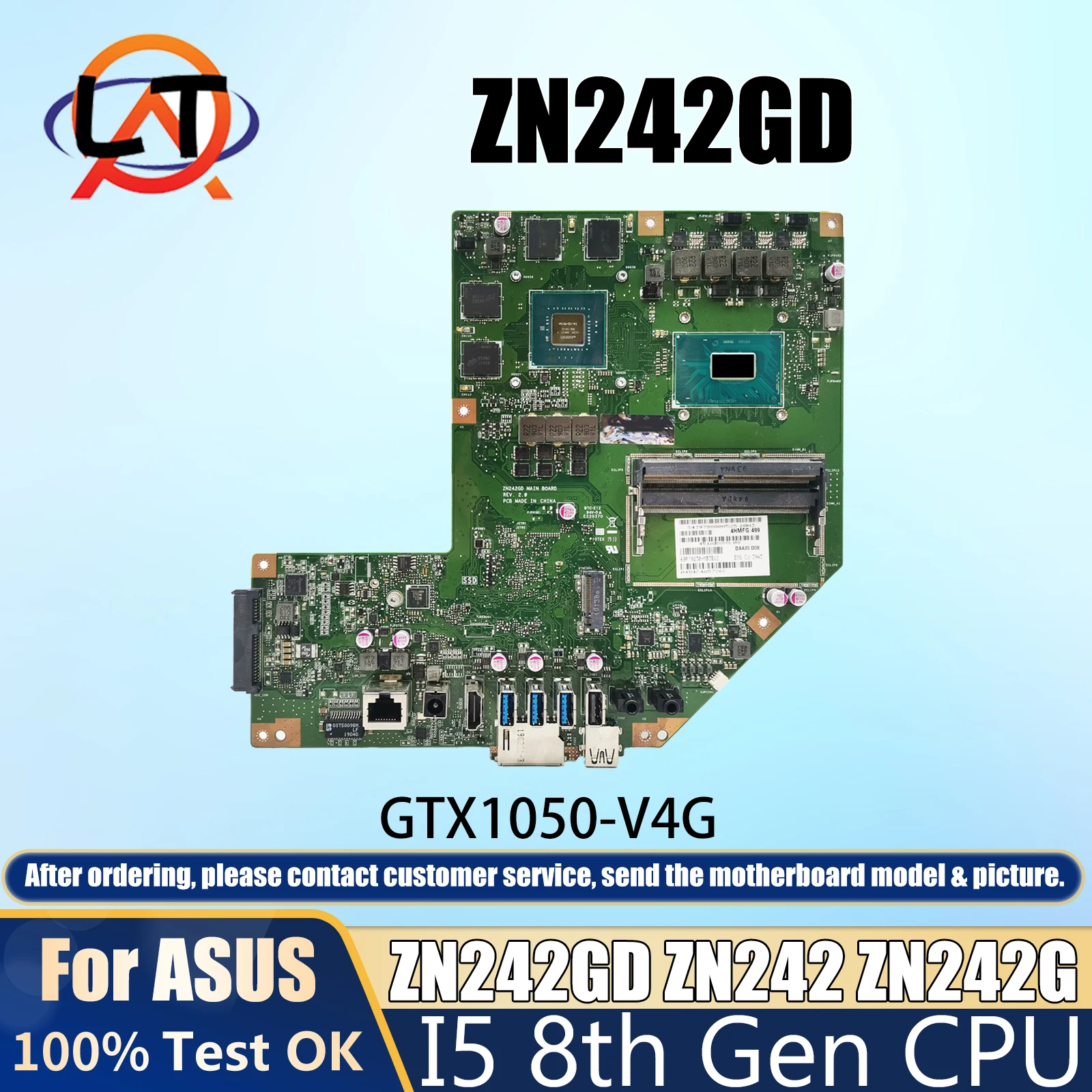 

ZN242GD Motherboard For Asus Zen AiO ZN242 ZN242G Mainboard with CPU I5-8300H GTX1050 GPU V4G DDR4 100% Tested OK