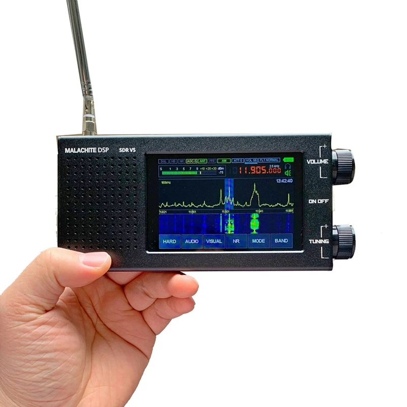 Imagem -05 - Malaquita Dsp Sdr Rádio Receptor com Placa de Firmware Caixa de Metal am cw Ssb Nfm Wfm 1.10d Conjunto 1.10d v5