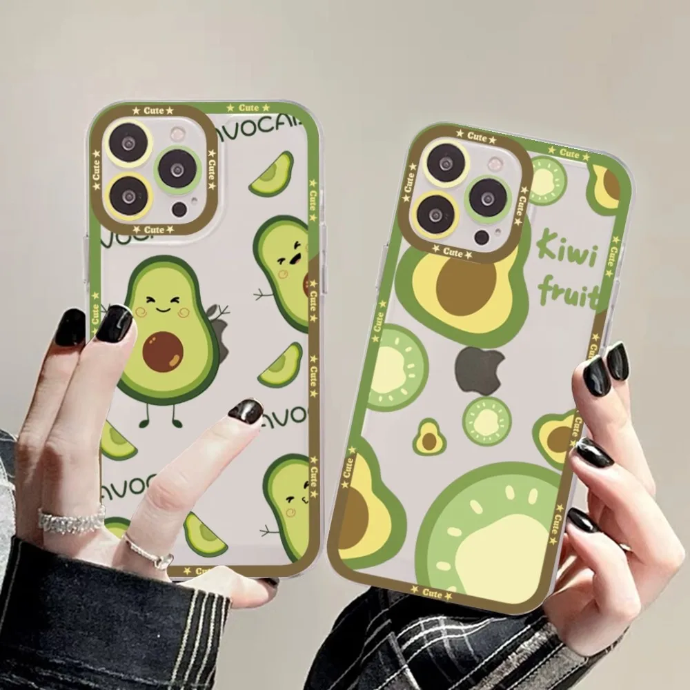 Cute Cartoon Fruit Avocado Phone Case For Redmi 7 8 9 A For Redmi Note 5 7 8 9 10 11 Pro Max 4G 5G Funfas