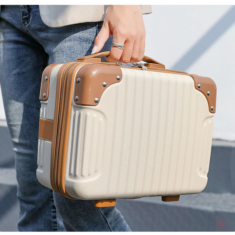 Beige Waterproof Explosion-proof Lady Travel Suitcase Women's Makeup Bag Size:30-15-20cm