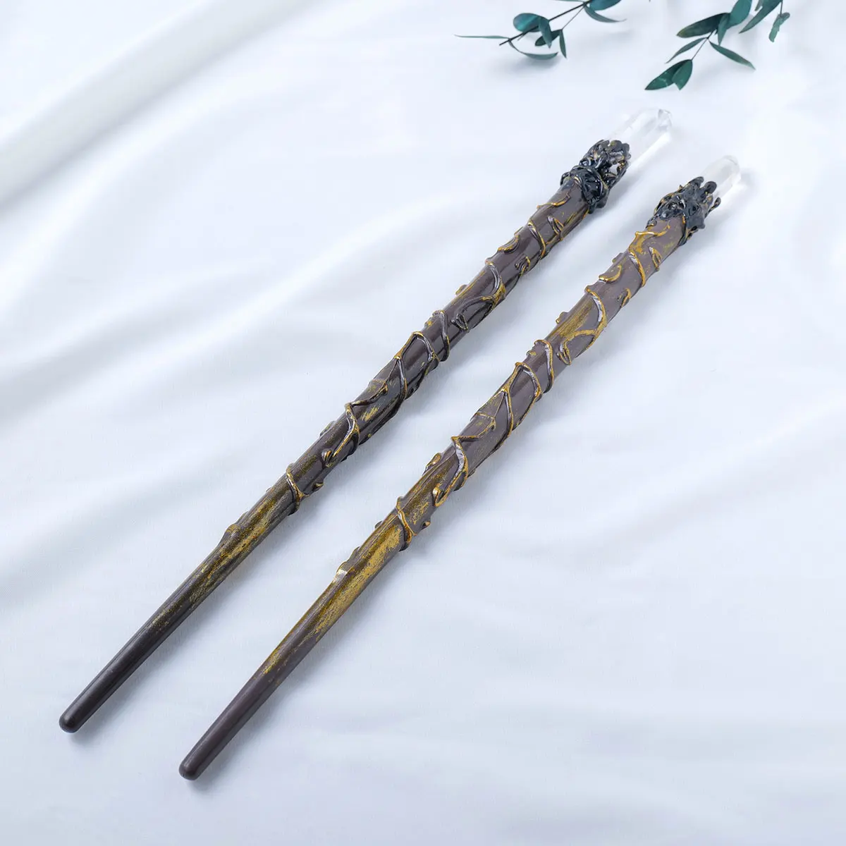 1PC Natural Crystal White Single Crystal Scepter Magic Wand Witchcraft Props DIY Hairpin Healing Home Decor Children Gift