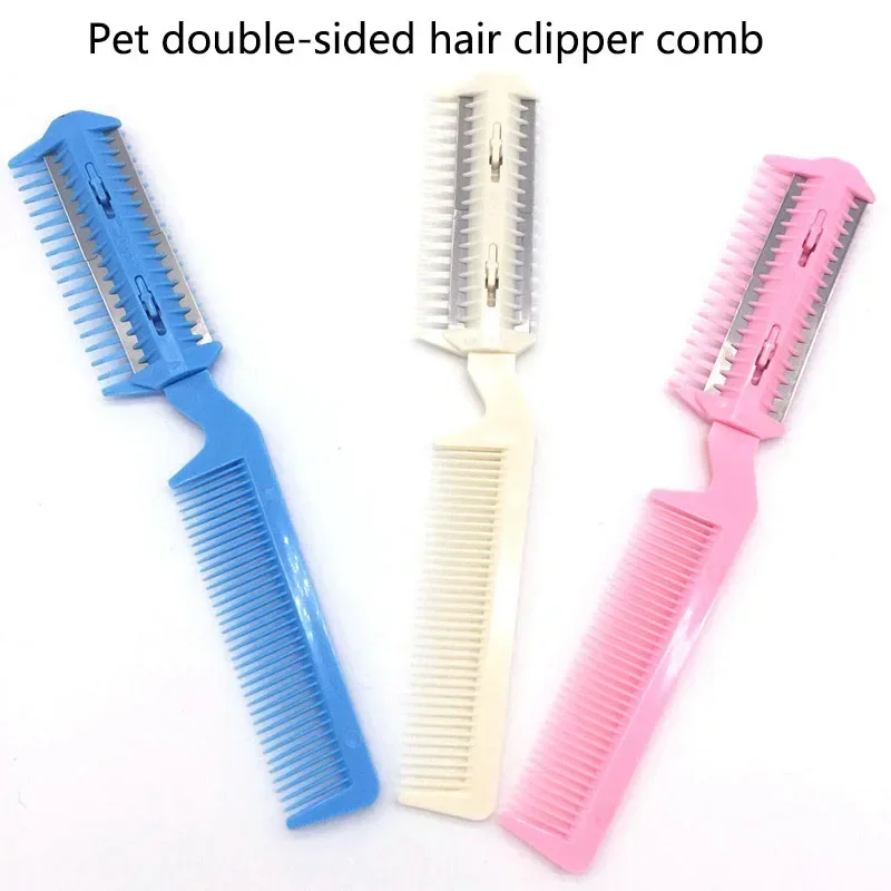 Pet Hair Trimmer Comb Cutting Cut Dog Cat With 2 Blades Grooming Razor Thinning Hairbrush Comb Products For Cats