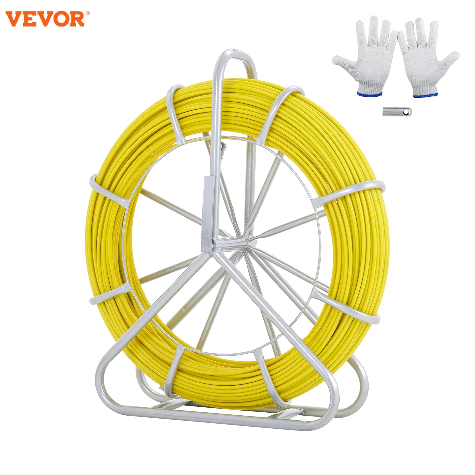 VEVOR Fish Tape Fiberglass  Duct Rodder Fishtape Wire Puller Fishing Tools for Walls and Electrical Conduit Non-Conductive