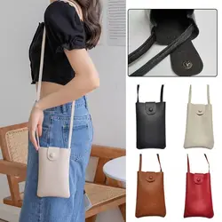 PU Leather Summer Shoulder Bag New Purse Solid Color Mobile Phone Messenger Bag Large Capacity Mini Women Handbags