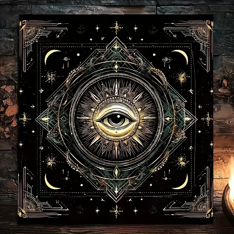 Mystic Eye of Providence Tarot Astrology Witchcraft Bohemian Bohemian Bohemian Tablecloth Print90x90cm