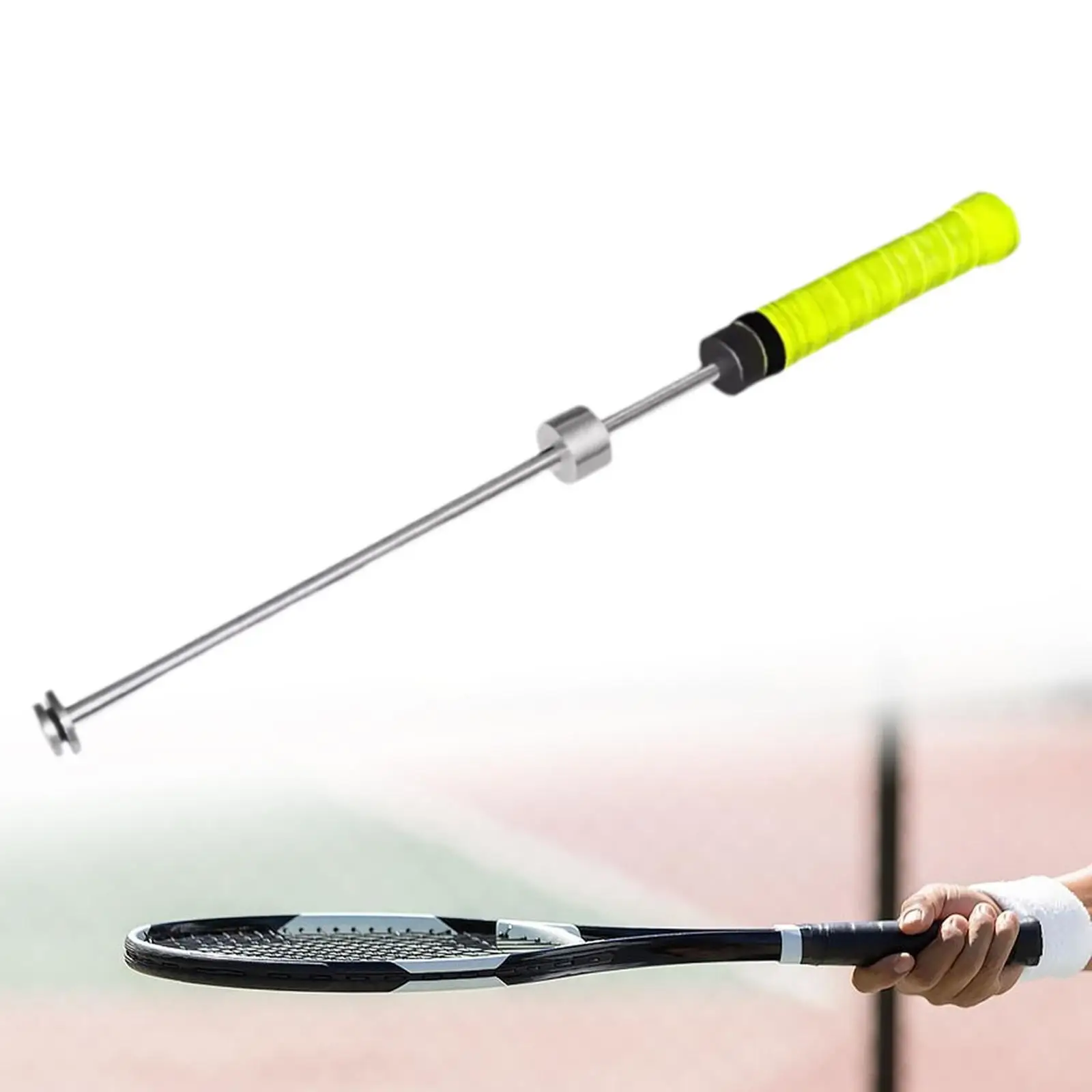 Metal Tennis Serve Trainer Warm Up Stick Tennis Swing Exercise Racket Grip Accessories for Tennis Beginners