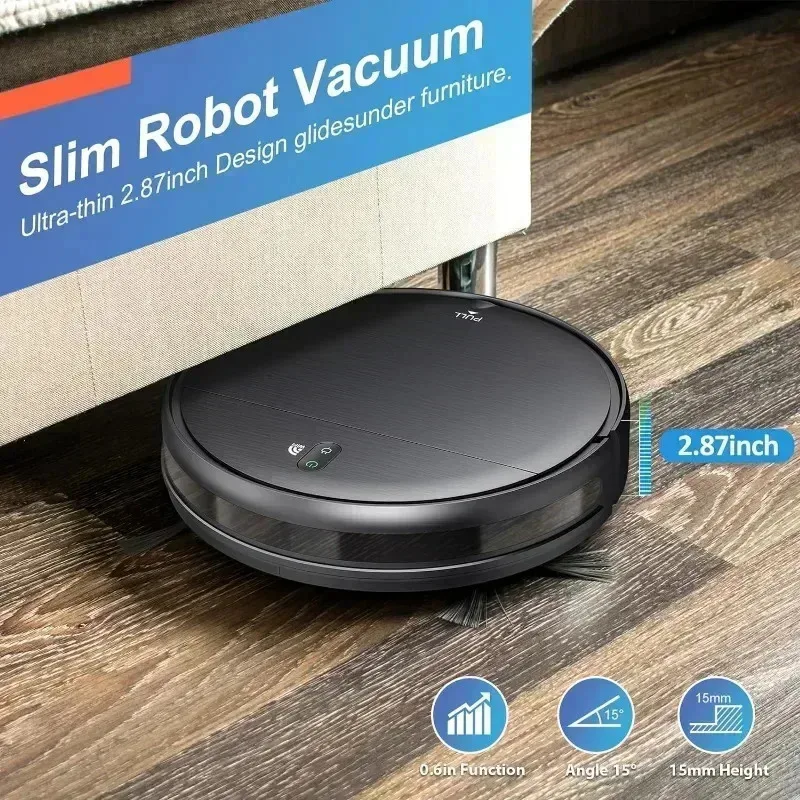 PMD4-PMD4-Robot Vacuum and Mop Combo، 2 في 1 مكنسة كهربائية روبوتية للتطهير مع جدول، Wi-Fi/App/Alexa، شفط أقصى 1400Pa
