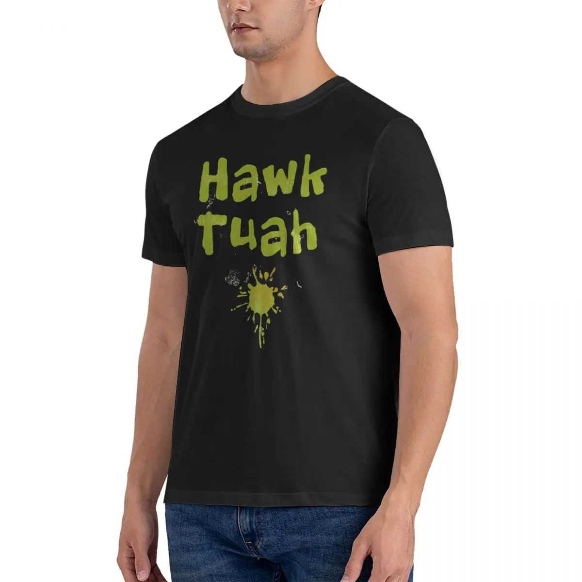 Comfy T Shirt for Men 100% Cotton Unique T-Shirts O Neck Hawk Tuah Spit On That Thang Tee Shirt Short Sleeve Clothes Gift Idea