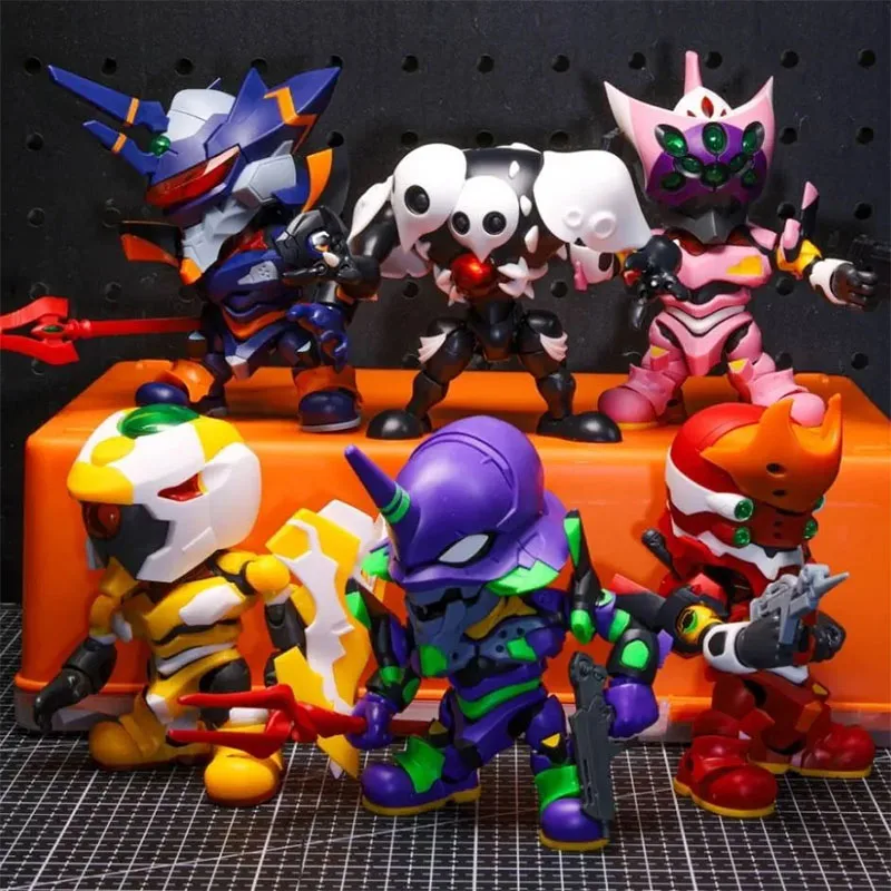 Neon Genesis Evangelion EVA Q-Version Montierte Actionfigur Blind Box Anime PVC Spielzeugmodell Sammlerstück Schreibtisch-Dekoration Fangeschenk