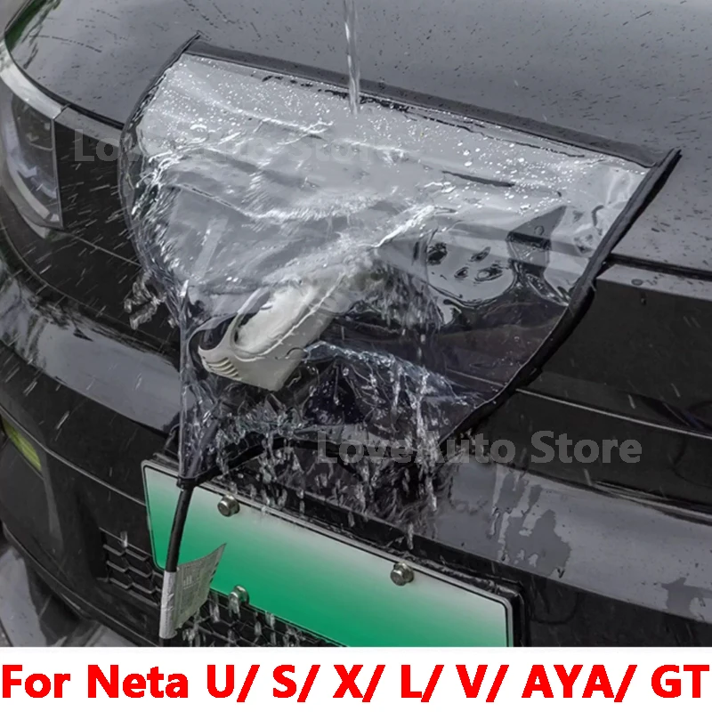 

For NETA U S X L V AYA GT 2025 2026 Car Charging Port Cover Magnetic Adhesion Charging Port Outdoor Rainproof Accessories