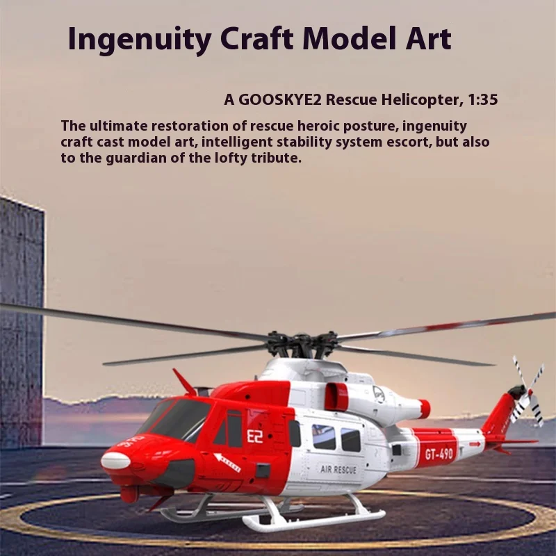 2025 ใหม่ GOOSKY เฮลิคอปเตอร์ควบคุมระยะไกล E2GPS อัจฉริยะ Drone ประกอบจริงเครื่องบิน UH-1Y รุ่น Drone จําลอง Drone