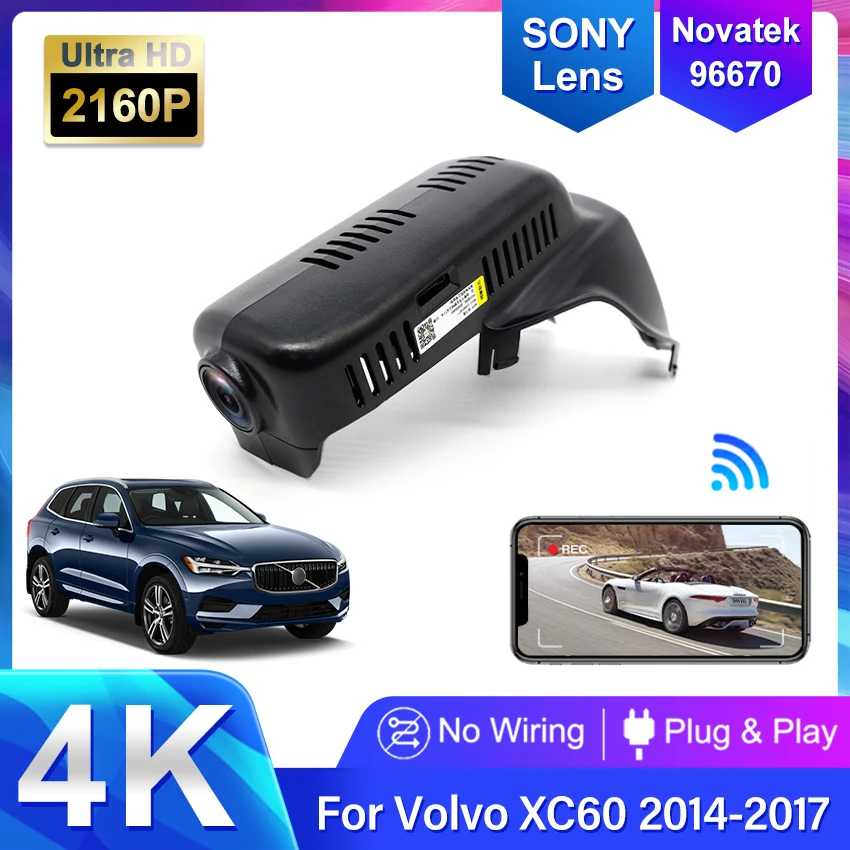 

For Volvo XC60 2014-2017 Plug and Play 4K Dash Cam for Car Camera Recorder Dashcam WIFI Car Dvr Recording Devices Accessorie