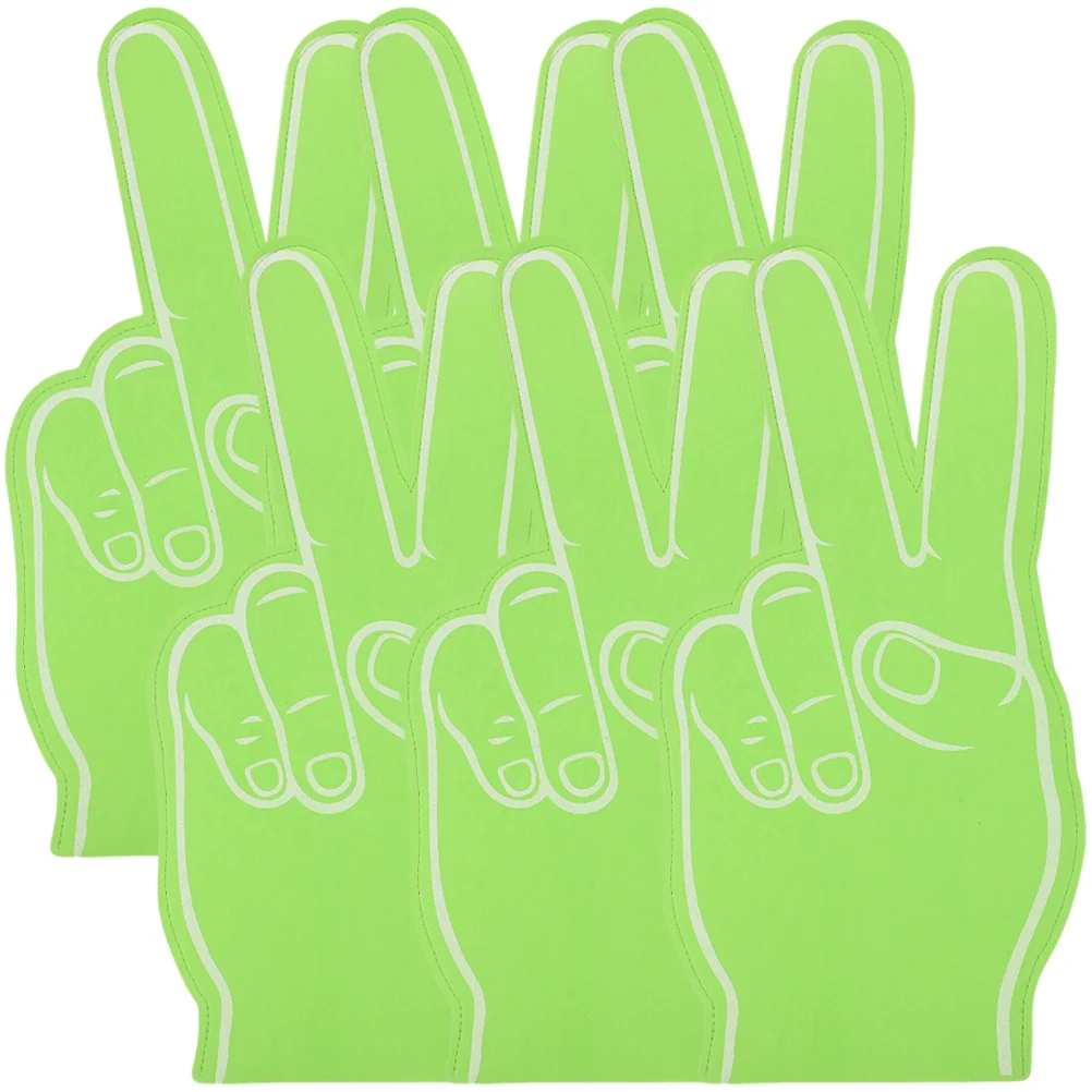 

6 Pcs Foam Fingers Cheerleading Stuff Gloves 46x225cm Sports Fan Football Game Noise Makers Green Bulk Party Toys Hand Child