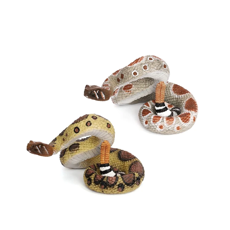 Realistic Wild Diamondback Rattlesnake Snake Reptile Animals Model Figure Desert Snakes Wildlife Collection Educational Toys