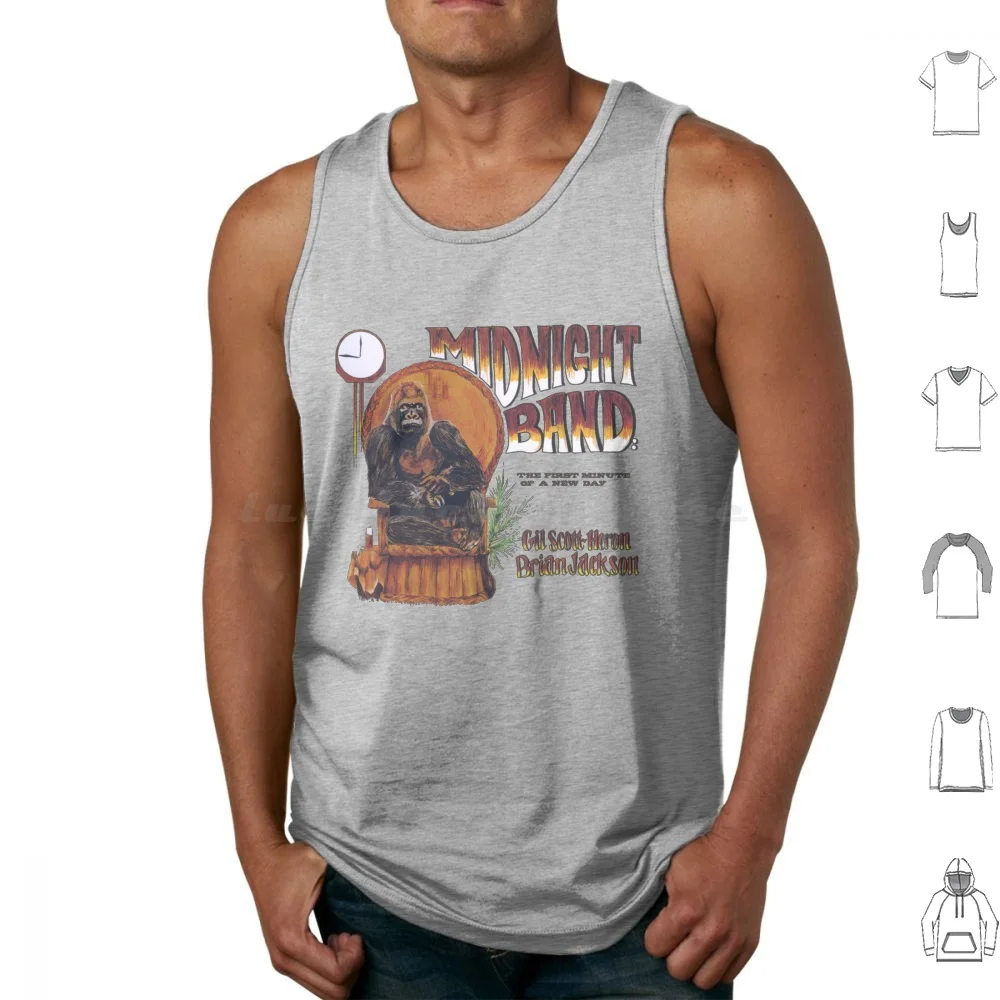 Midnight Band Tank Tops Print Cotton Midnight Band Gil Heron Brian Jackson Music Album Record Vinyl Artist