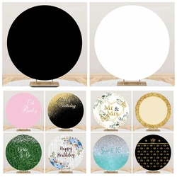 Solid Color Circle Photography Background Cover  Birthday Party Baby Shower Wedding Decoration Photocall Round Backdrop