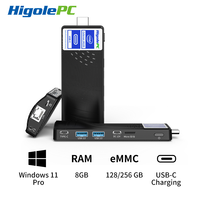 Higole Fanless Mini PC Stick Intel J4125 Mini PC Windows 11 Pro WiFi5 8GB 128/256GB Laptop HDMI2.0 4K Desktops Computer PC Stick