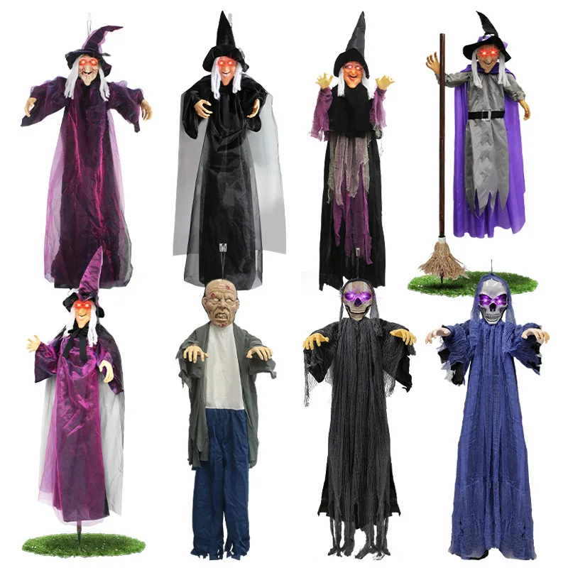 

Hanging Witch Voice-activated Glow Scream Escape Haunted House Scary Halloween Day Horror Props