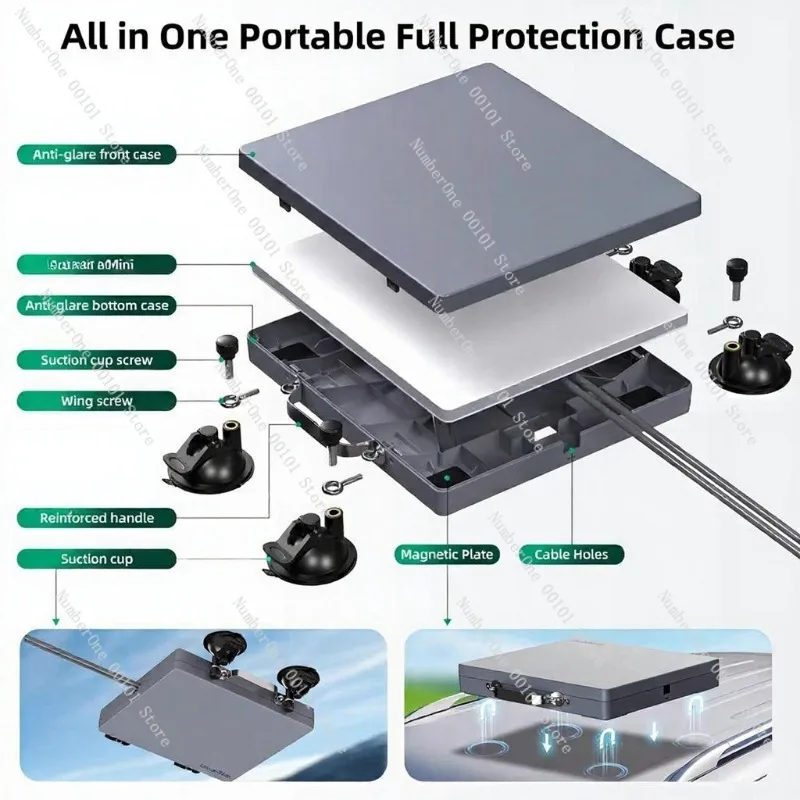 5 in 1 bracket protection box mini backpack protection box with suction cup magnet multi-function anti-household bracket