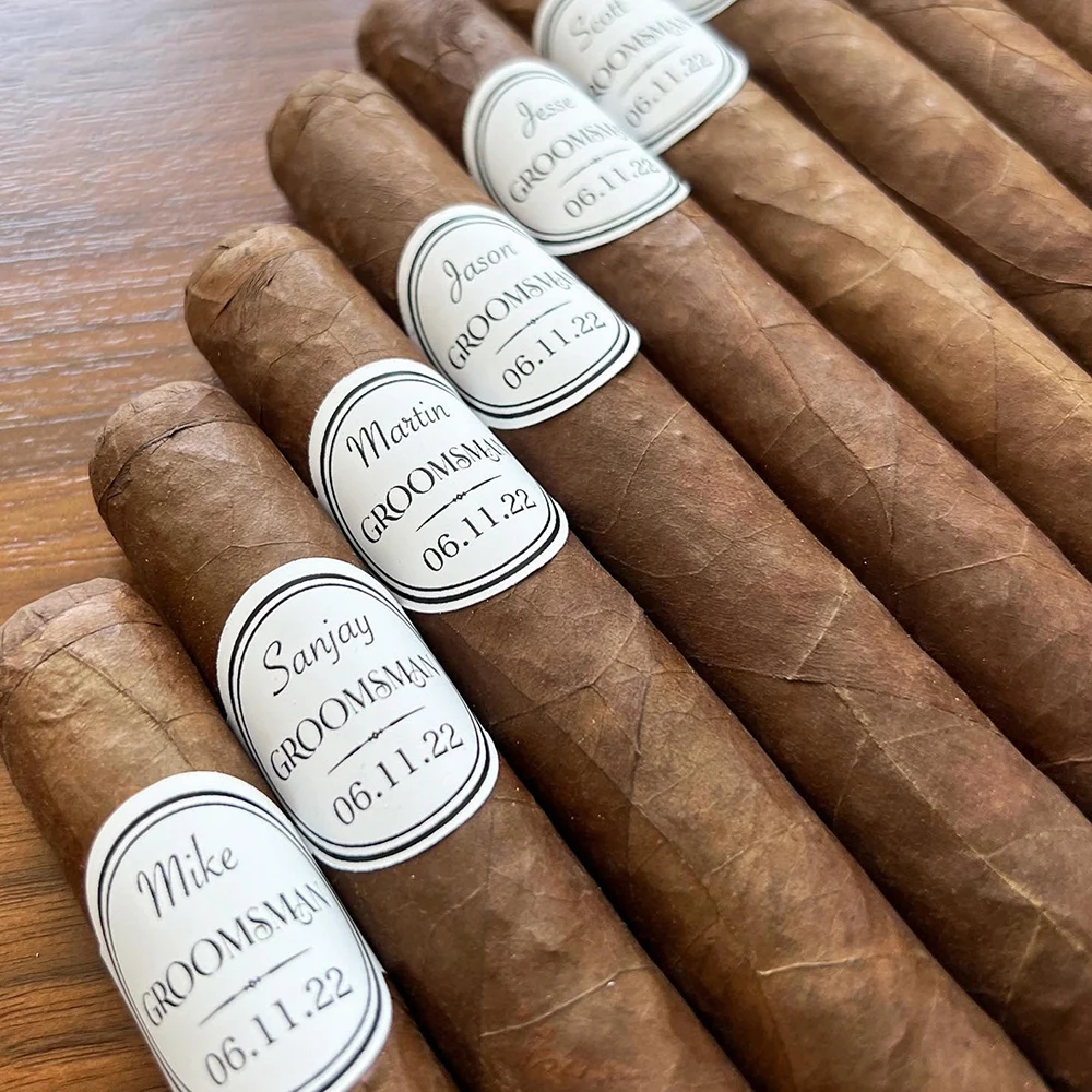 Personalized Custom Wedding Cigar Bands Sticker Wraps Cigar Labels Groomsmen Gift Father\'s Day Gift for Dads Wedding Favors