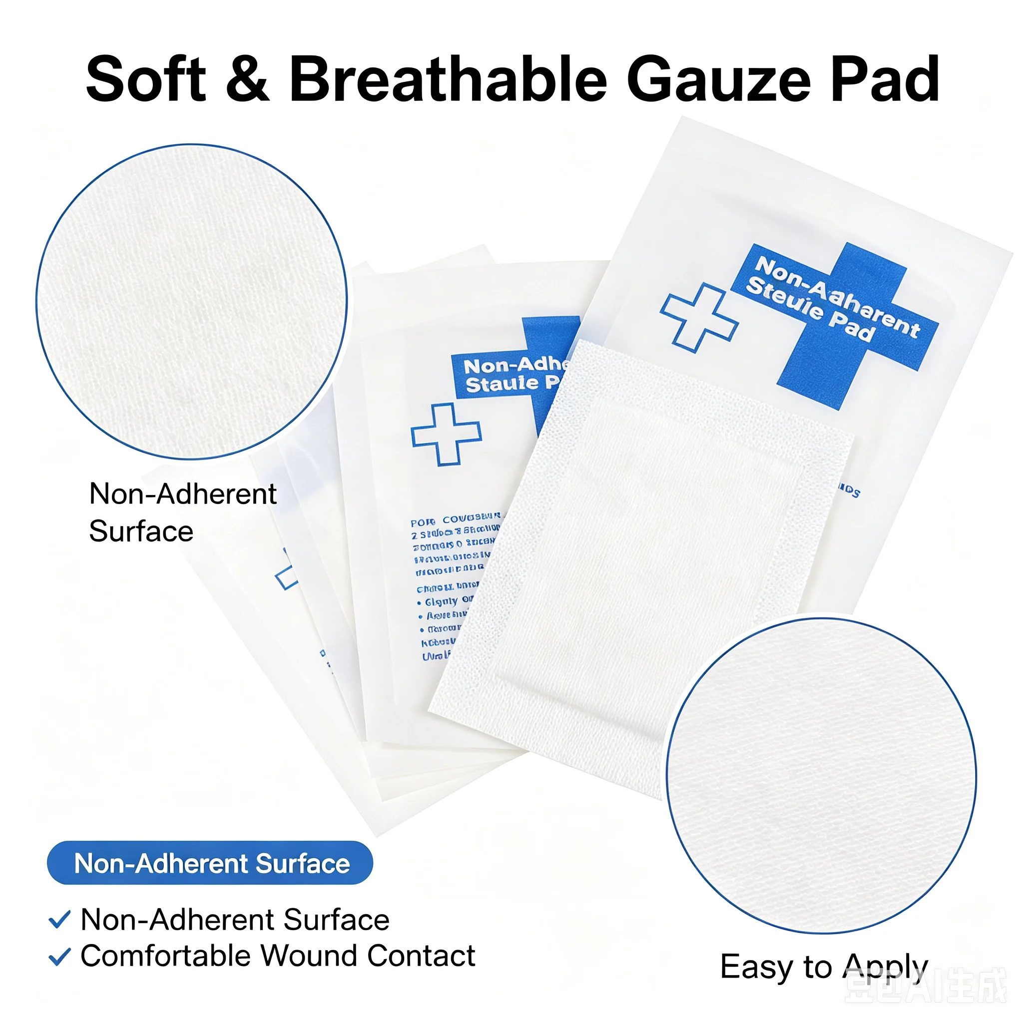 10Pcs Waterproof Gauze Pad Non-adherent Pad First Aid Kit Wound Dressing Tapes Sterile Gauze Pad Medical Supply
