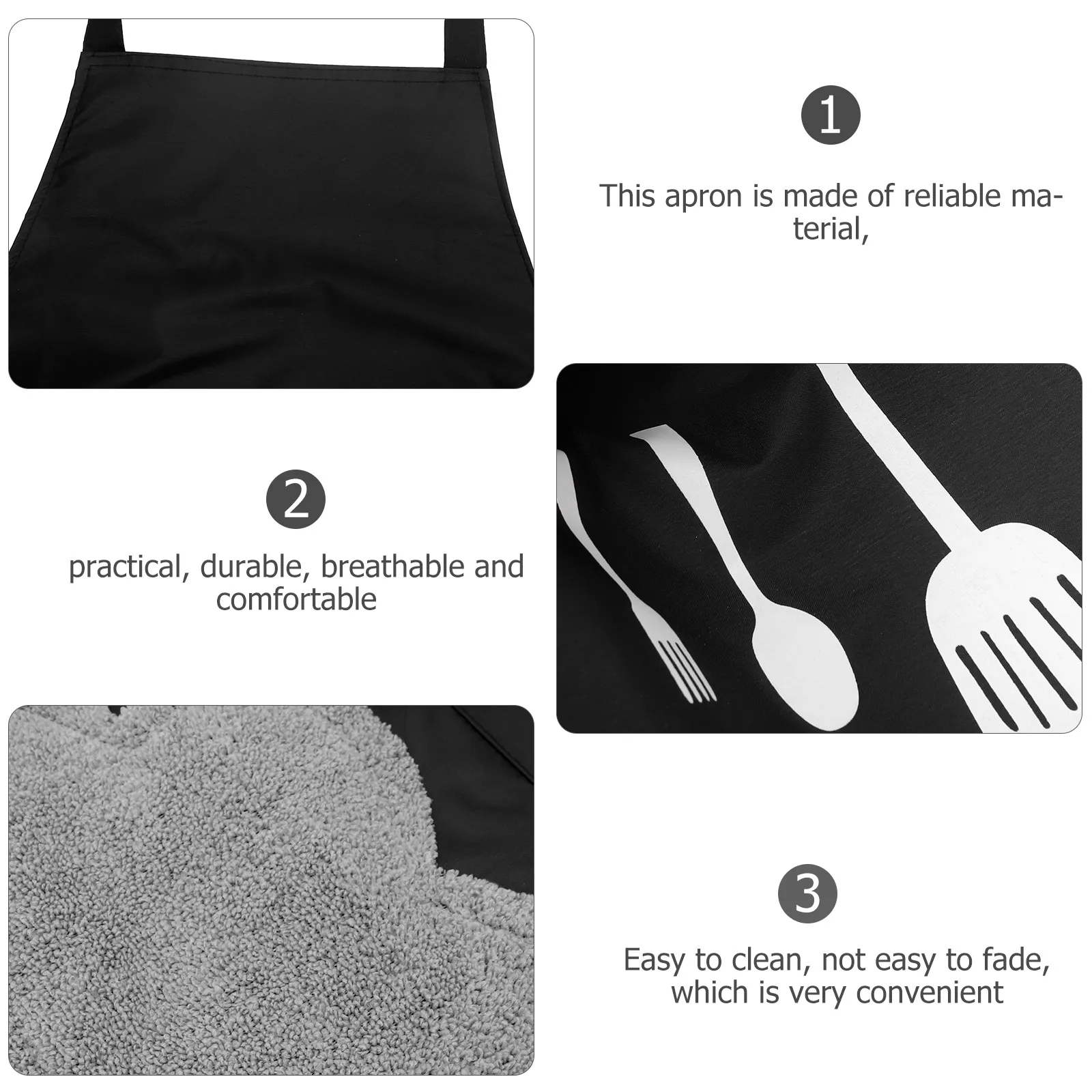 

Wipe Hands Adjustable Apron Women's for Pouch Waterproof Fabric Oil-proof Kitchen
