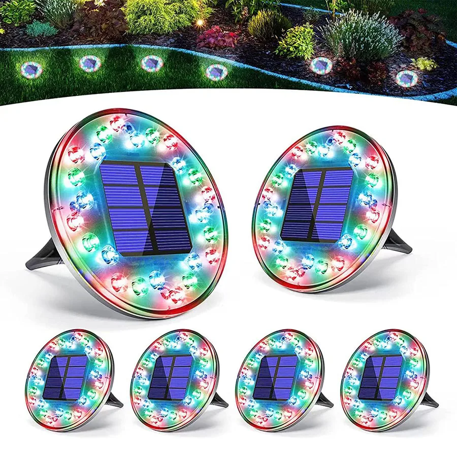 

Solar Ground Lights Solar Disk Lights Outdoor Solar Pathway Lights IP68 Waterproof Solar Light Outdoor for Garden Pathway Decor