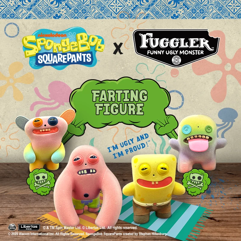 

Fuggler Farting Figure SpongeBob SquarePants Flocking Doll Induction Sound Teeth Monster Funny Ugly Kawaii Toys Children Gifts