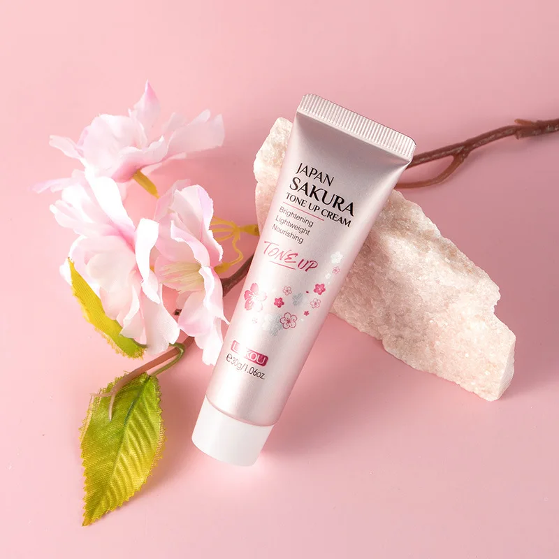 Women Concealer BB Cream Base Makeup Oil-control Long-lasting Moisturizing Cosmetics Waterproof Sweatproof Sakura Tone Up Cream