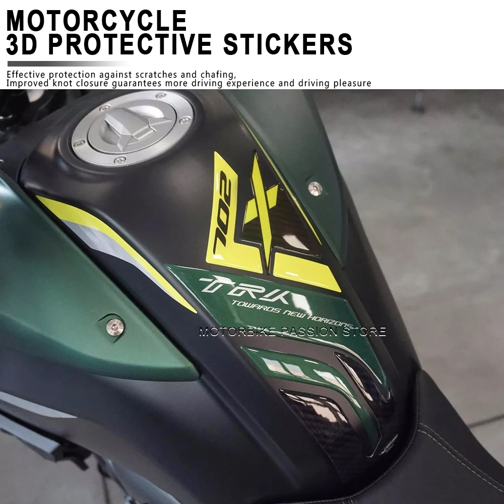 For Benelli TRK 702 TRK 702X 2023 3D Gel Epoxy Sticker Kit Waterproof Scratch-Resistant Motorcycle Tank Guard Sticker