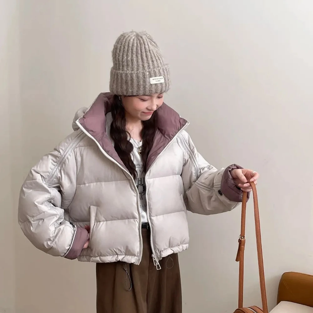 Hooded Warm Short White Duck Down Coat Women Winter Autumn Fashion Parker Down Jacket Female Thick Clothes Loose Puffer Jacket