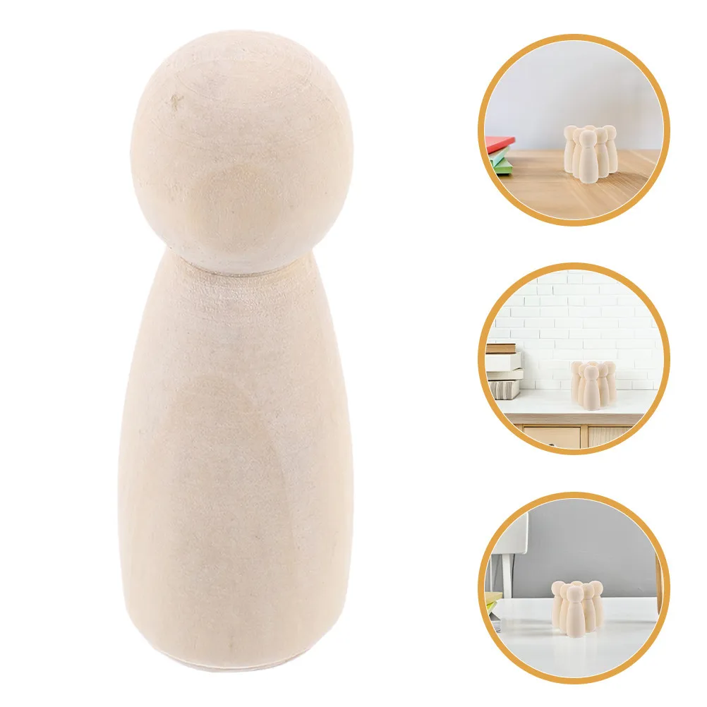 

50Pcs Unfinished Wooden Peg Natural Figures DIY Painting Crafts for Art Projects Party Decorations Travel Creative Fun