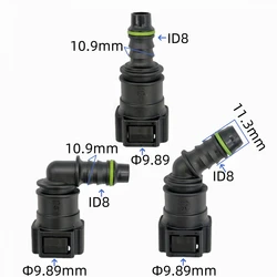 10mm D10 9.89 ID8 female plastic connector auto Fuel line quick connector 90 degree joint connector 2 pcs one lot