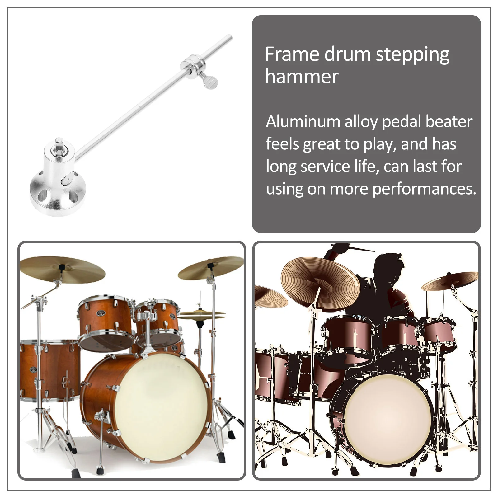 

Aluminum Alloy Drum Beater Pedal Hammer Adjustable Bass Drum Foot Pedal Accessory for Enhanced Performance and Durability
