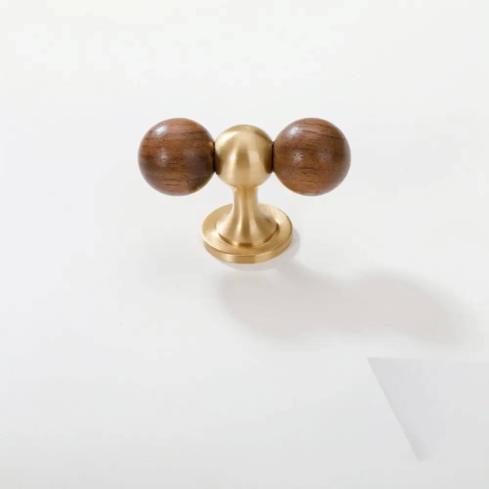 Solid Walnut Metal Pendant Drawer Knobs Vintage Italian Style Cabinet Handles Modern Minimalist Furniture Hardware Decoration