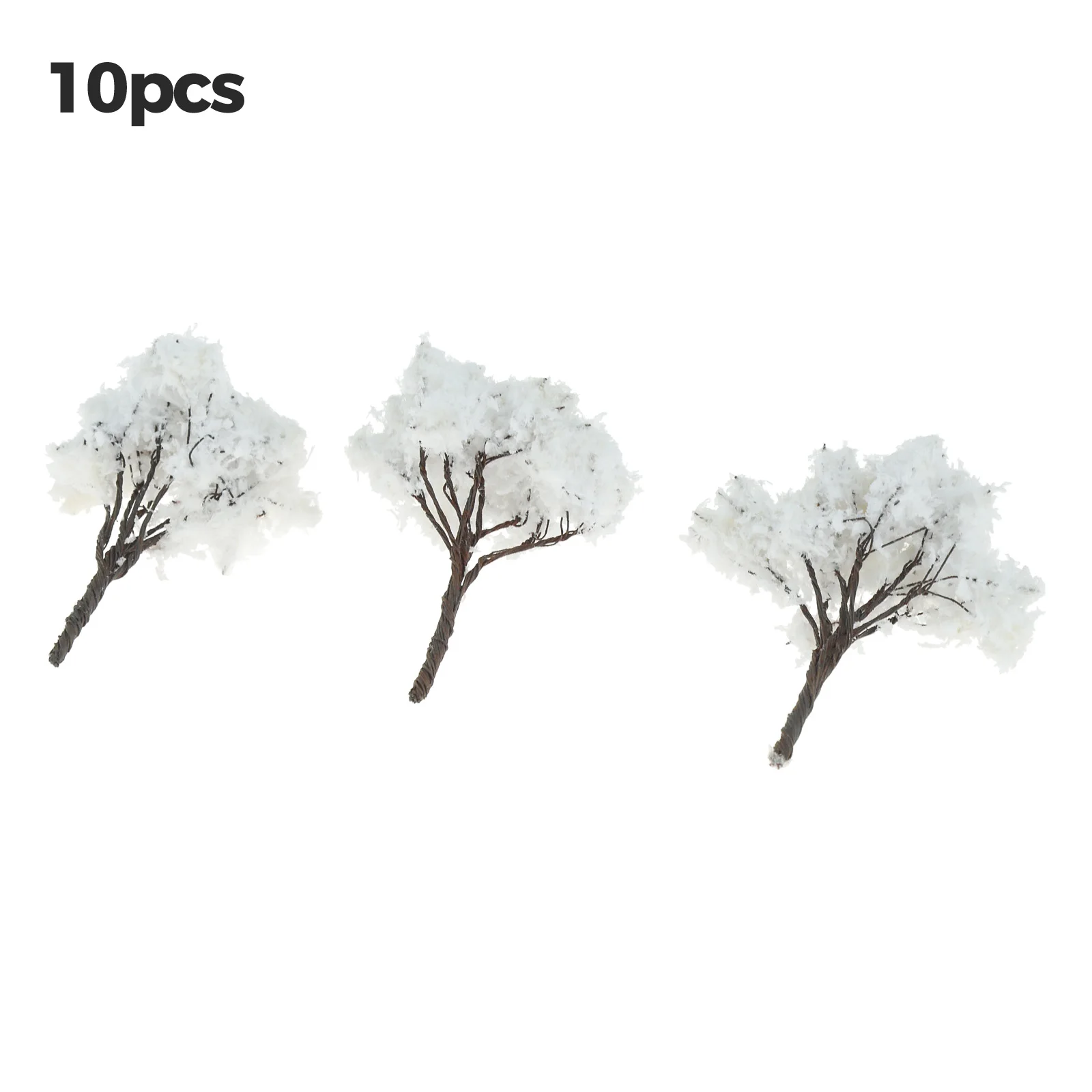 10pcs Mini White Flower Trees 2.6