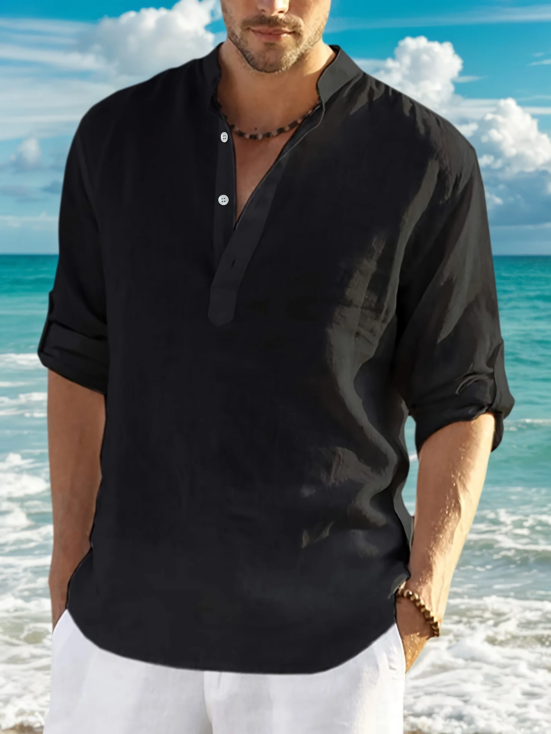 

Мужские повседневные рубашки с коротким рукавом, уличная одежда для отдыха, однотонные рубашки на пуговицах с лацканами для мужчин, винтажная блузка для отпуска
