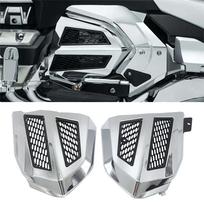 Motorcycle Engine Transmission Covers for Honda Goldwing GL1800 F6B 2018-2021 Fairing Radiator Grille Cover(Silver)