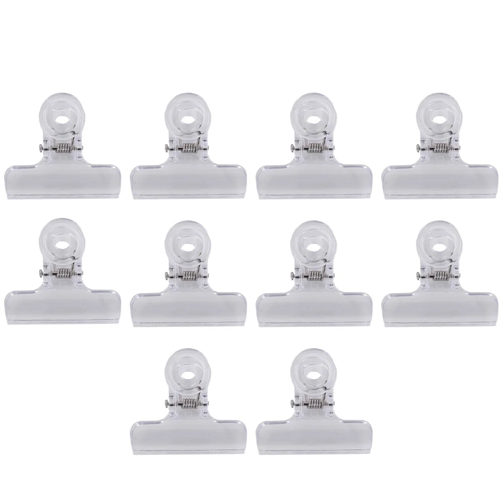

10pcs Plastic Ticket Holder Clips Transparent Paper Clamps School Accessories Office Supplies Binder Clip For Notes