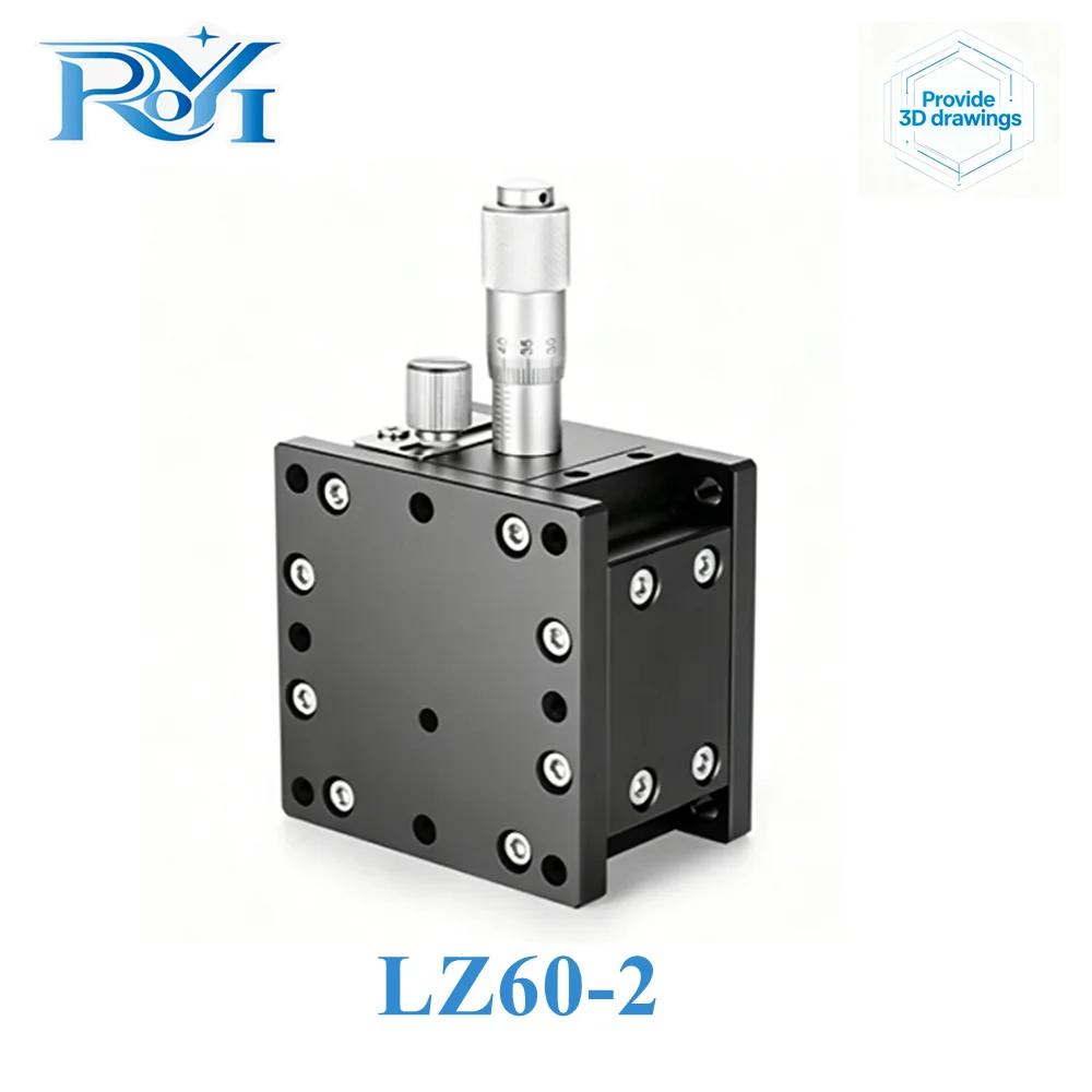 Z Axis 60mm LZ60-2 Sliding Table 2-Rail Optical Displacement Platform High Precision Fine‑Tuning Height Adjustable Lifting Stage