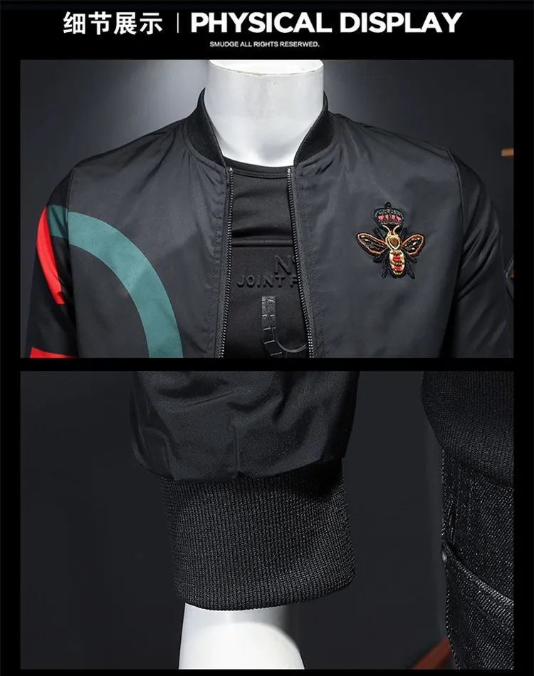 New Spring and Autumn Round Neck Baseball Jacket Men\'s Jacket Luxury Fashion Designer Casual Slim fit Coat  bomber jacket men